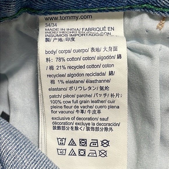 Tommy Hilfiger Size 34 Y2K vintage distressed light wash skinny jeans w/ patches - Picture 13 of 14